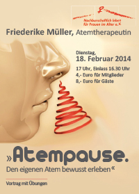 Poster zum Vortrag Atempause der Atemtherapeutin Friedericke Müller