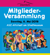 Poster zur Mitgliederversammlung 2018 des Fördervereins Nachbarschaftlich leben für Frauen im Alter