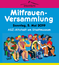 Poster zur Mitgliederversammlung 2019 des Fördervereins Nachbarschaftlich leben für Frauen im Alter