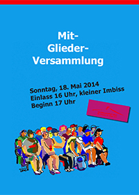 Poster zur Mitgliederversammlung 2014 des Fördervereins Nachbarschaftlich leben für Frauen im Alter