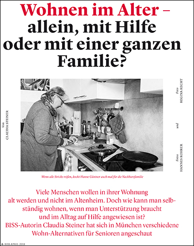 Titelseite des Artikels im biss über Wohnen im Alter: