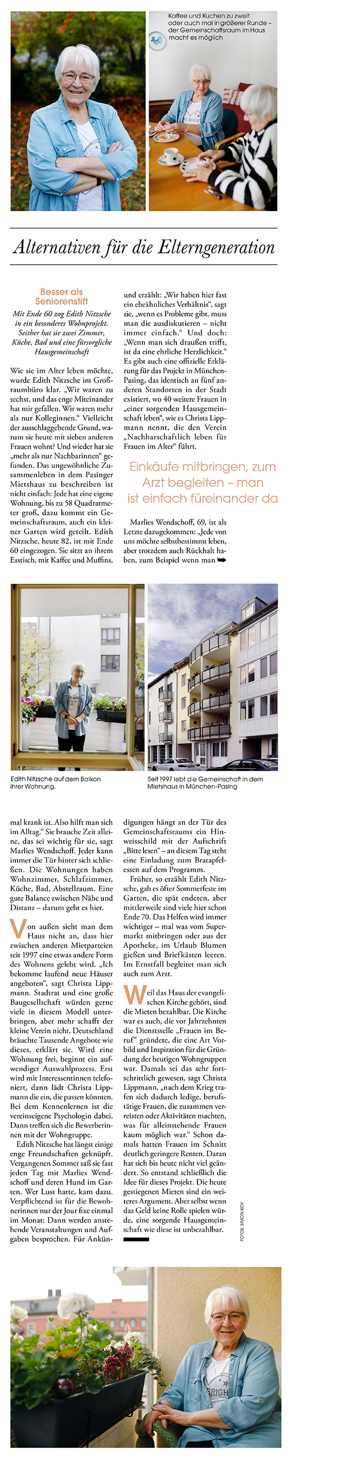 Zeitungsbericht in der Donna mit unserer Wohnfrau Edith