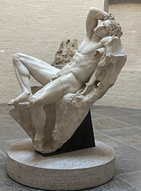 Der Barbarinische Faun Kopf und Oberkörper in Ansicht von Halbseite