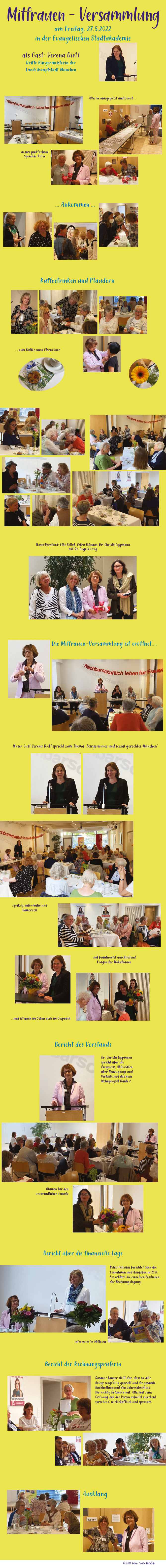 Bilder von der Mitfrauen-Versammlung 2022 mit Gast Verena Dietl, Dritte Bürgermeisterin der Landeshauptstadt München
