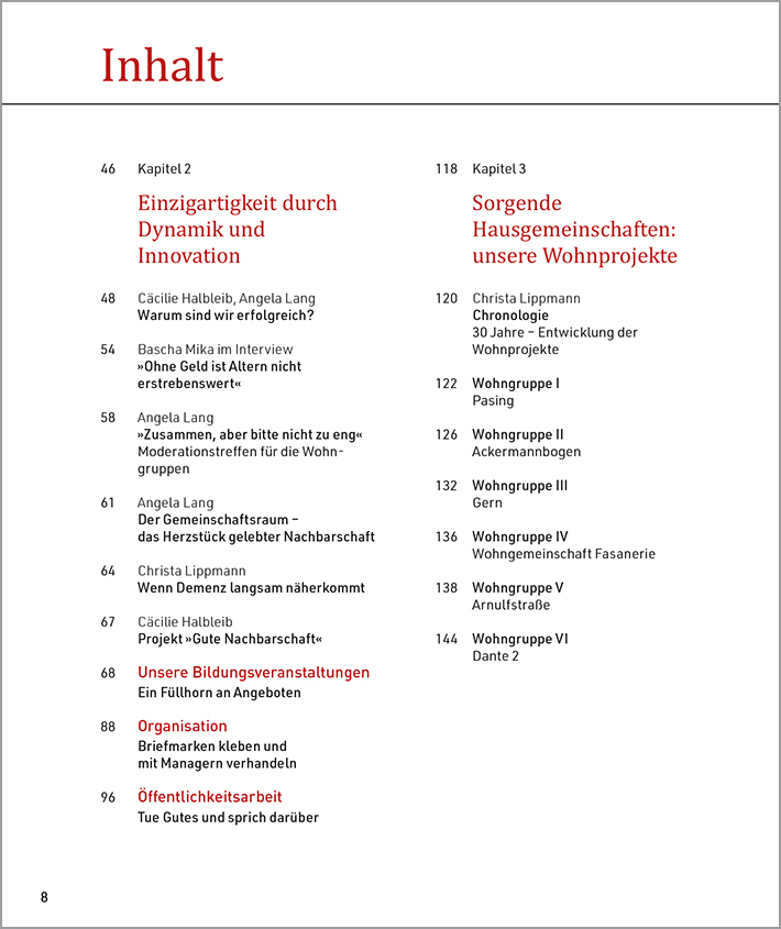 Buch Frauenwohnen im Alter: Inhaltsverzeichnis 2