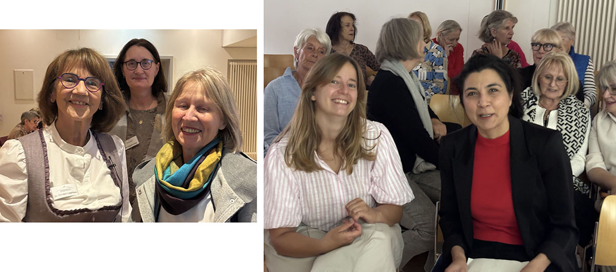 Dr. Christa Lippmann, Angela Lang und Conny Lohmeier und Charlotte eichler und Maryam Giyahchi im Gespräch
