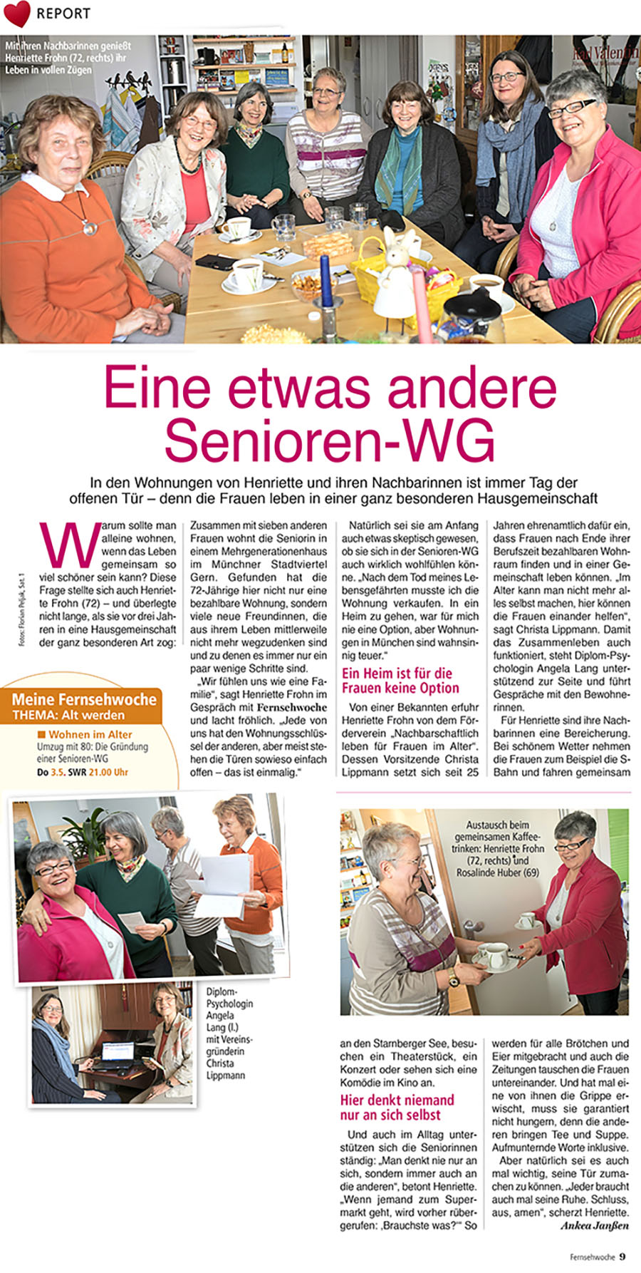 Portrait Wohnfrau Gaby Schlüter erzählt von Ihren Erfahrungen in der WG des Fördervereins Nachbarschaftlich leben für Frauen im Alter e.V.