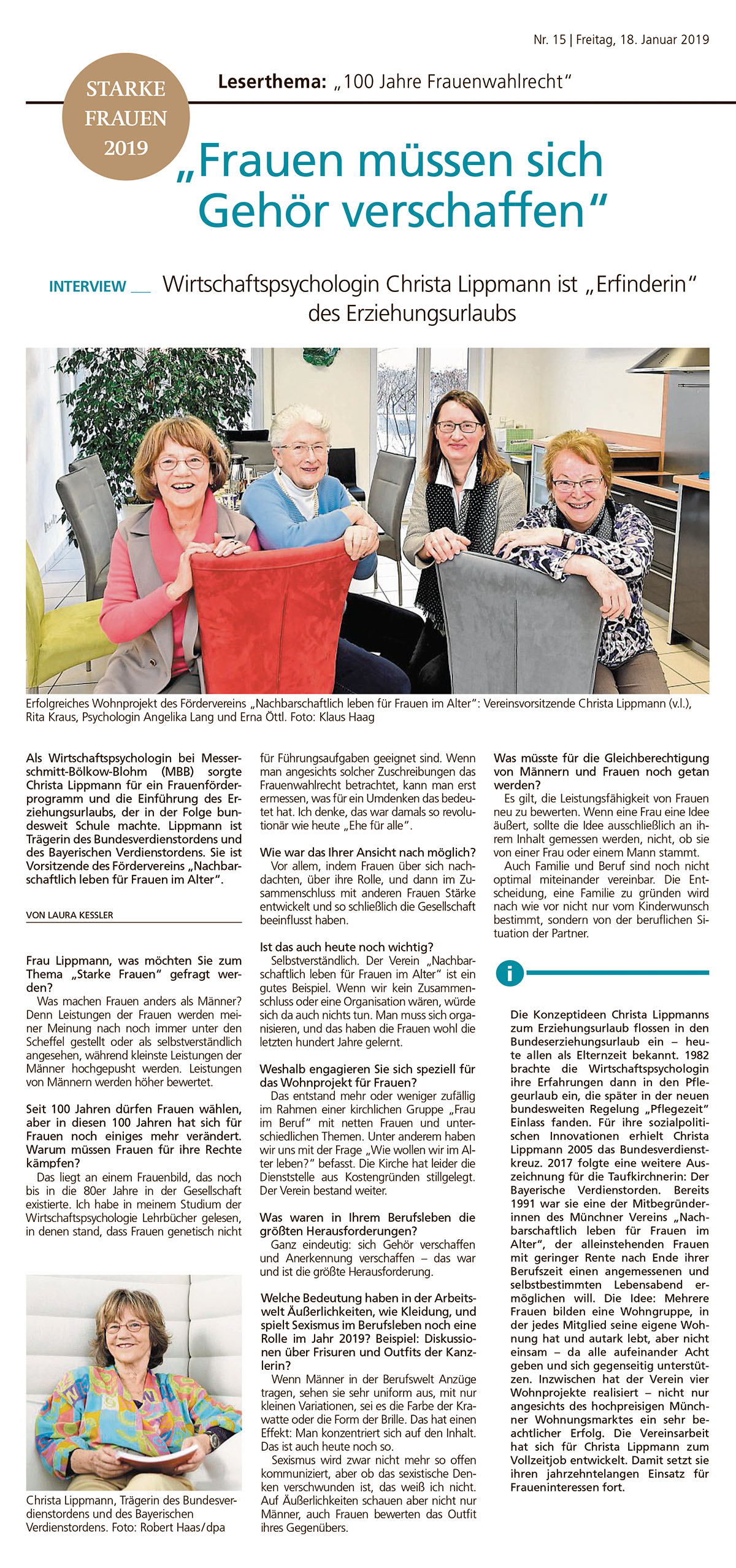Interview mit Frau Dr. Lippmann zum Thema Starke Frauen 2019: Frauen müssen sich Gehör verschaffen