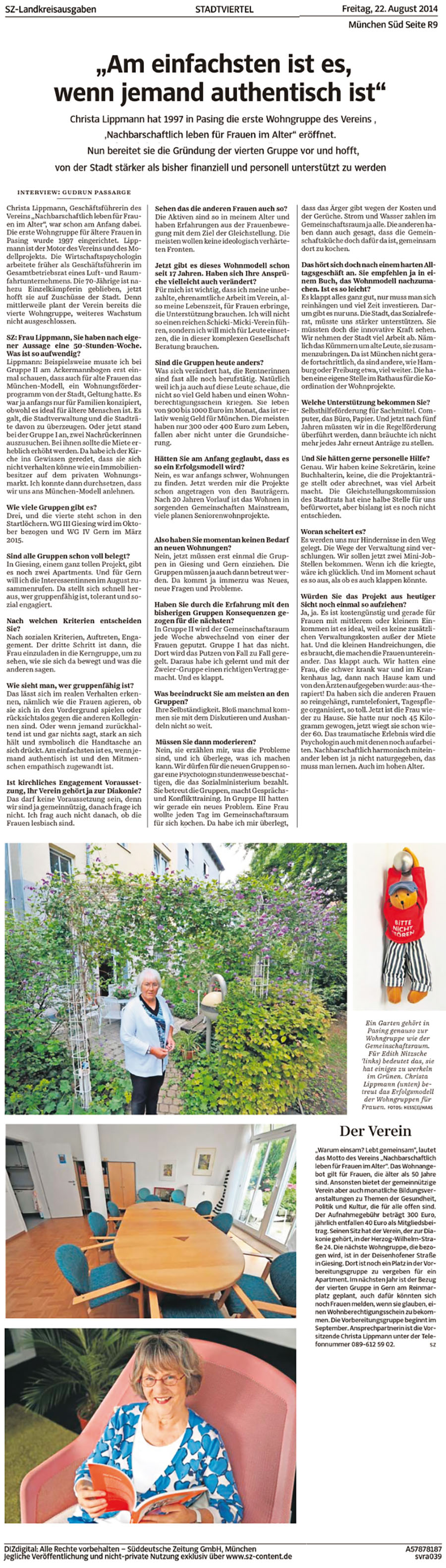 Interview mit Dr. Christa Lippmann: Am einfachsten ist es, wenn jemand authentisch ist