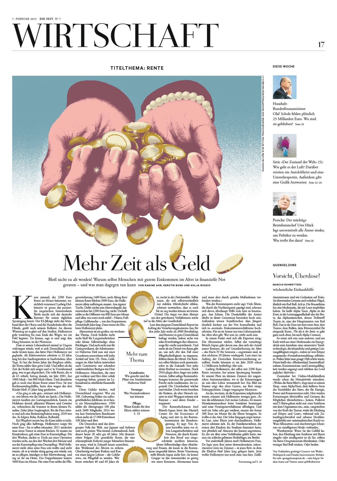 Artikel 2/4 in "Die Zeit" zum Thema Rente und Altersarmut