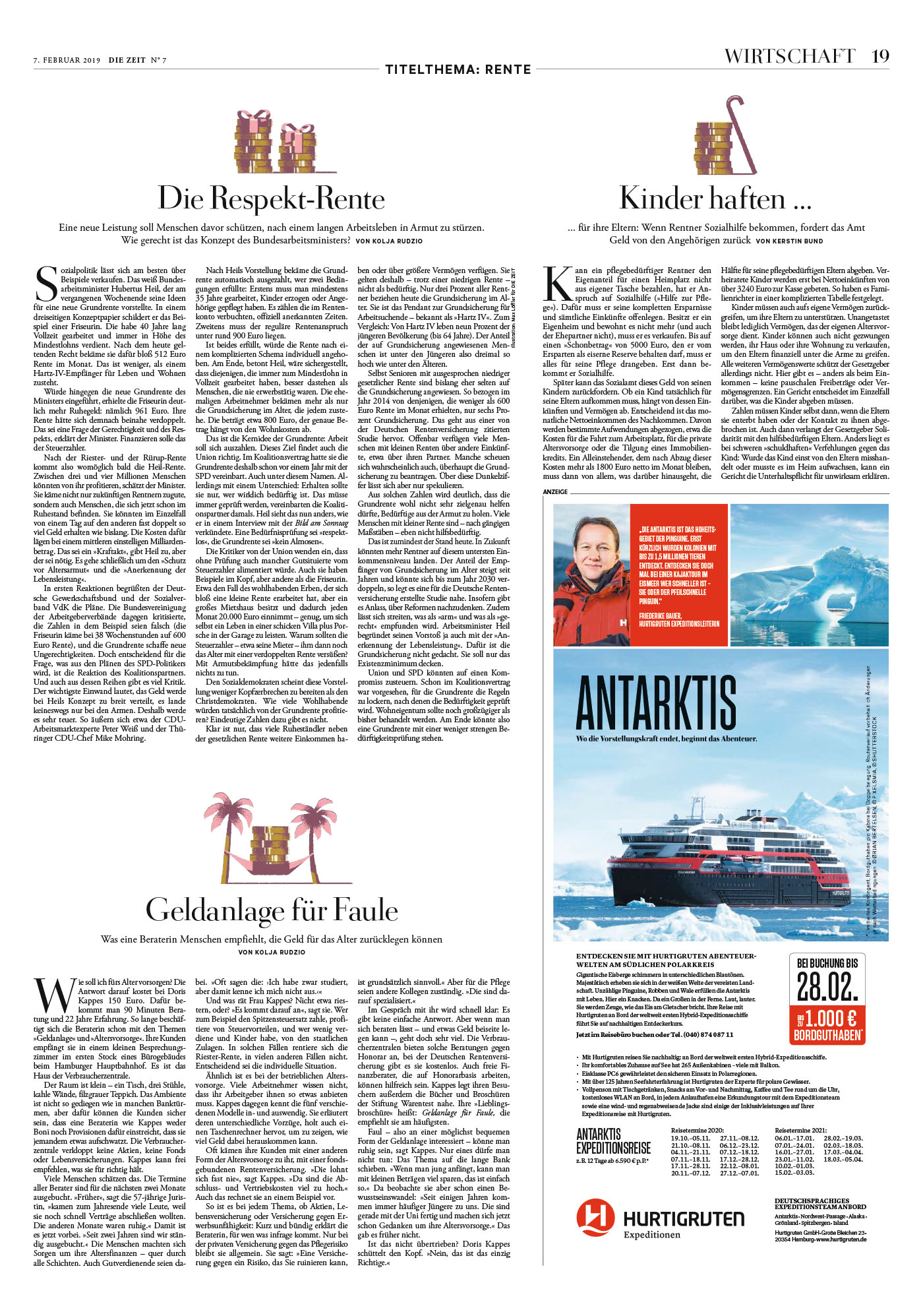 Artikel 4/4 in "Die Zeit" zum Thema Rente und Altersarmut